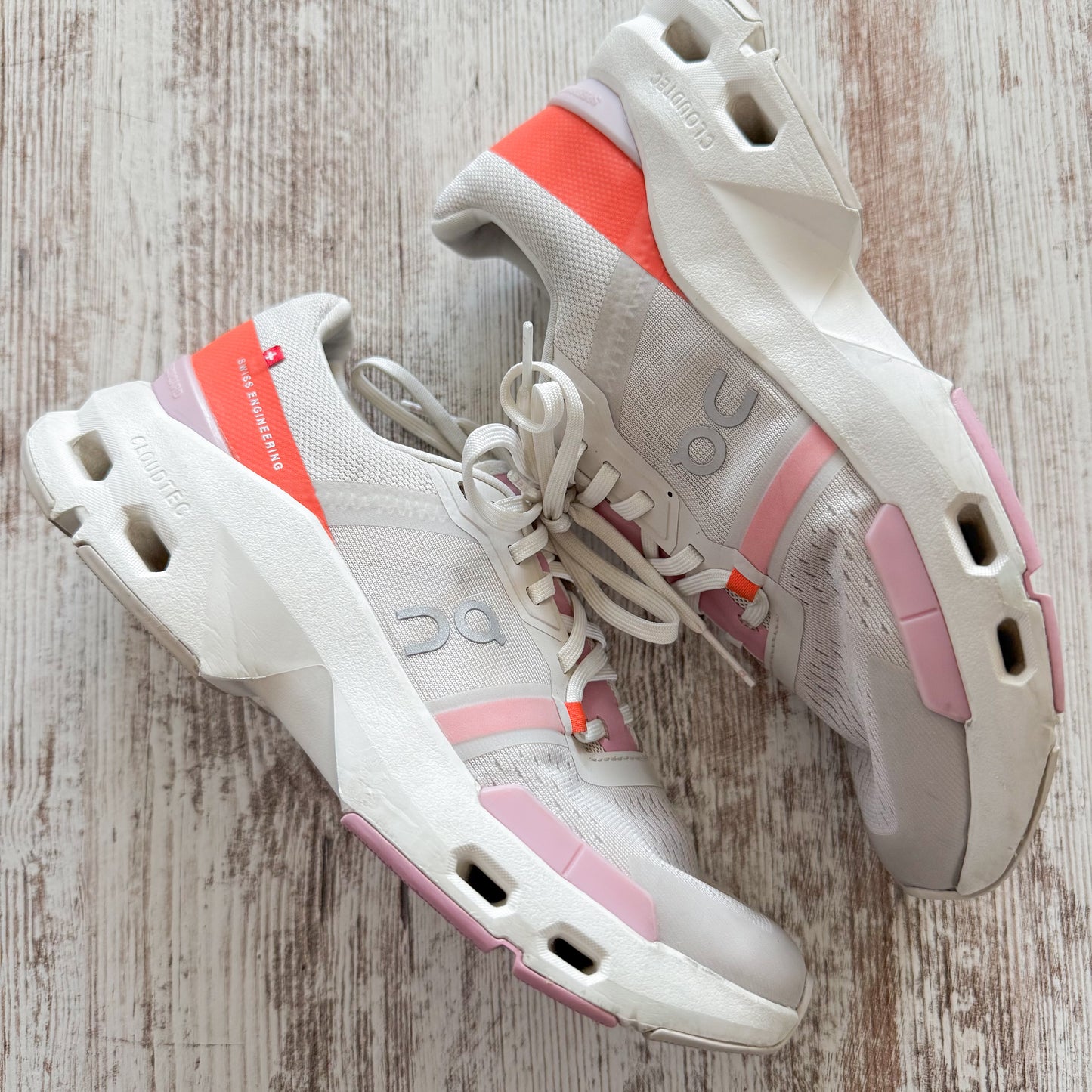 On Cloud Cloudpulse Knit Training Sneakers Pearl Blossom Workout (7)