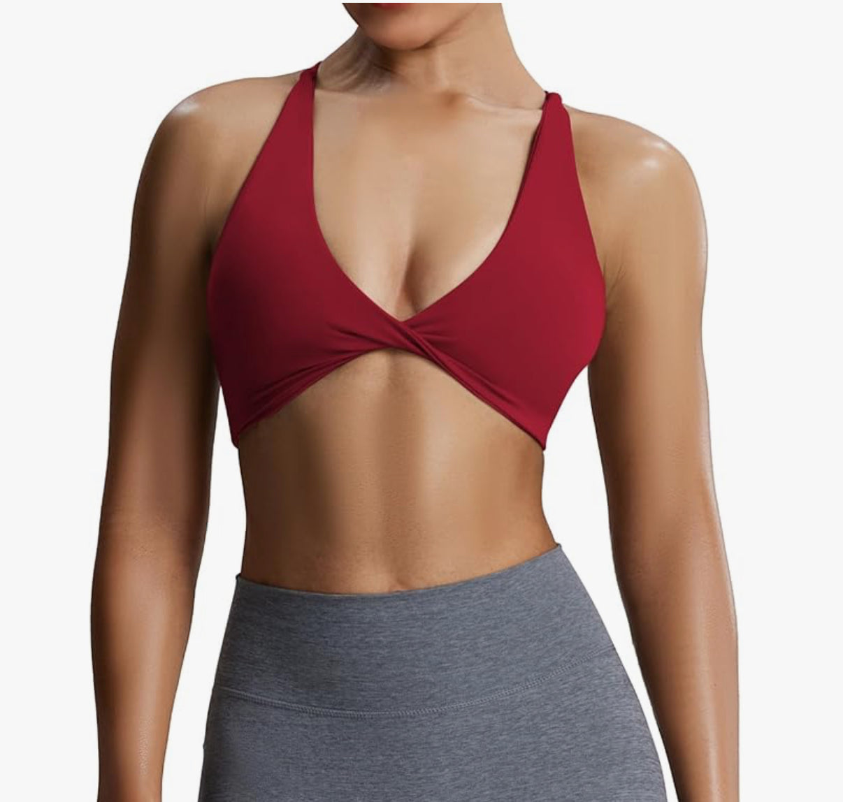 Aoxjox Two New Low Impact Yoga Twist Sports Bras (M)