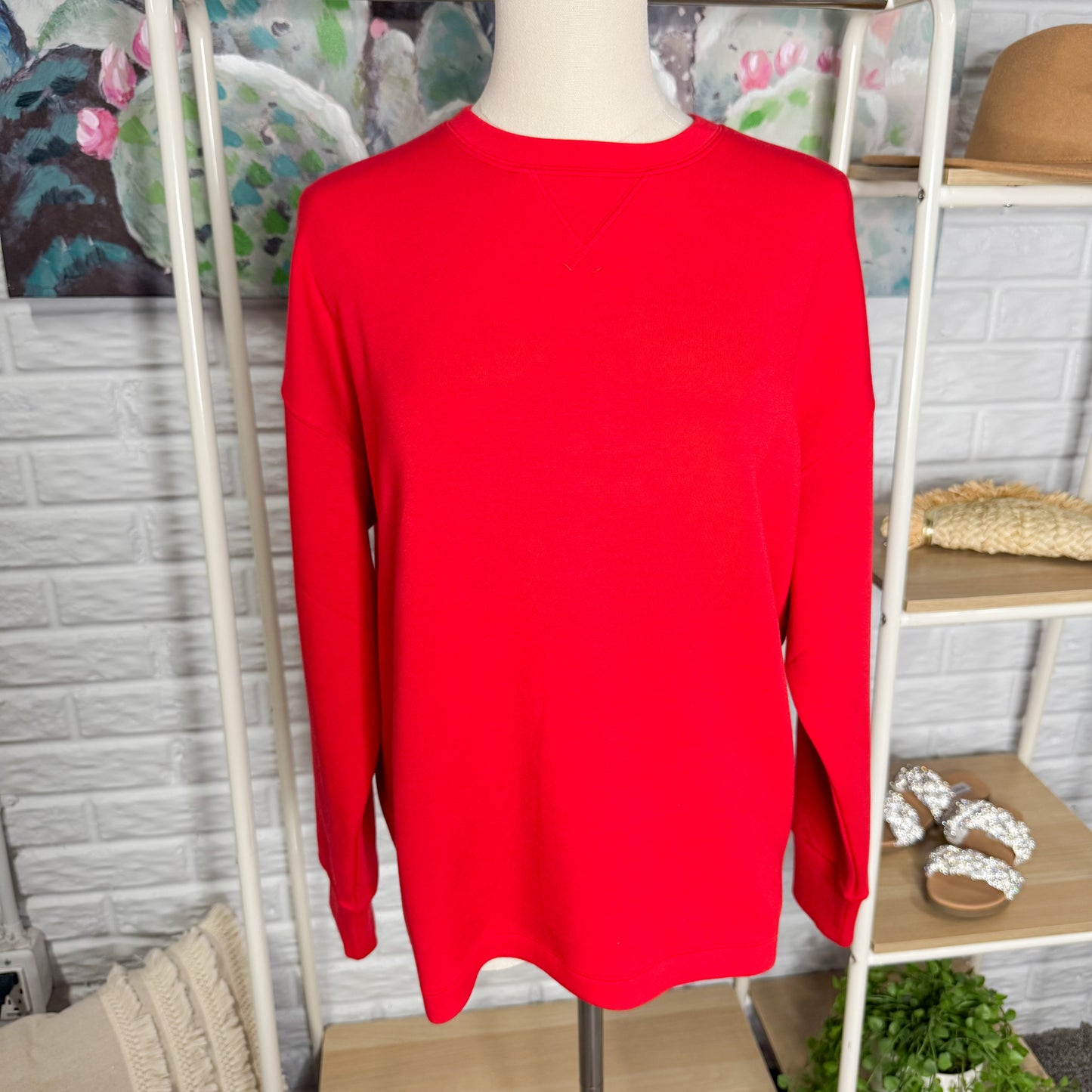 Spanx New Red Pullover + Leggings (XXS/XS)