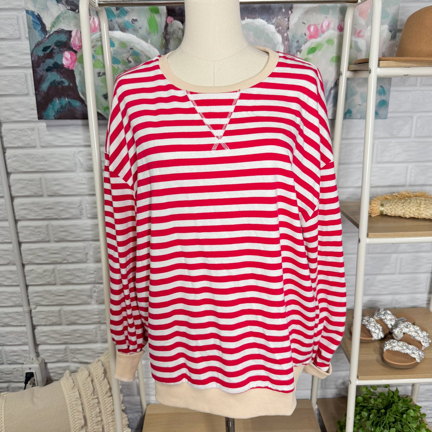 Fisoew Striped Oversized Pullover (S)