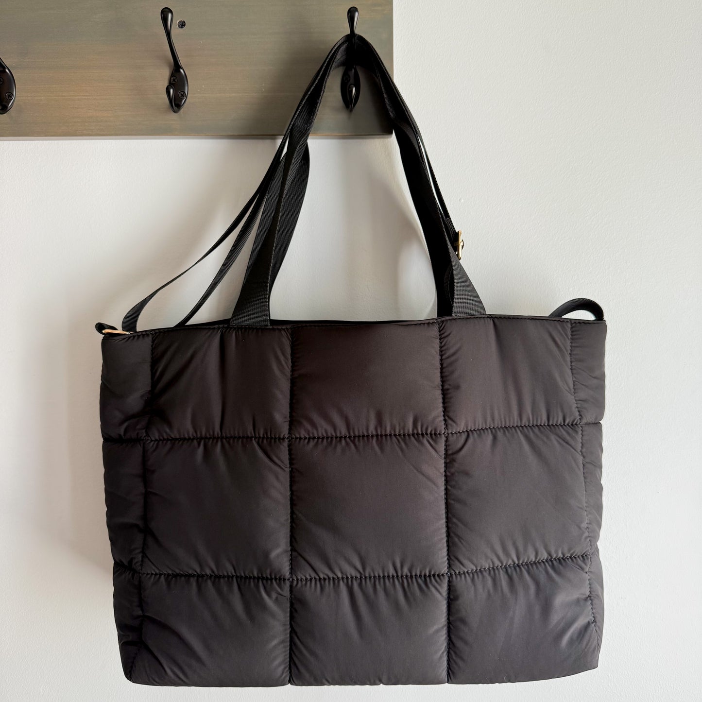 Maurices Black Quilted Tote Bag