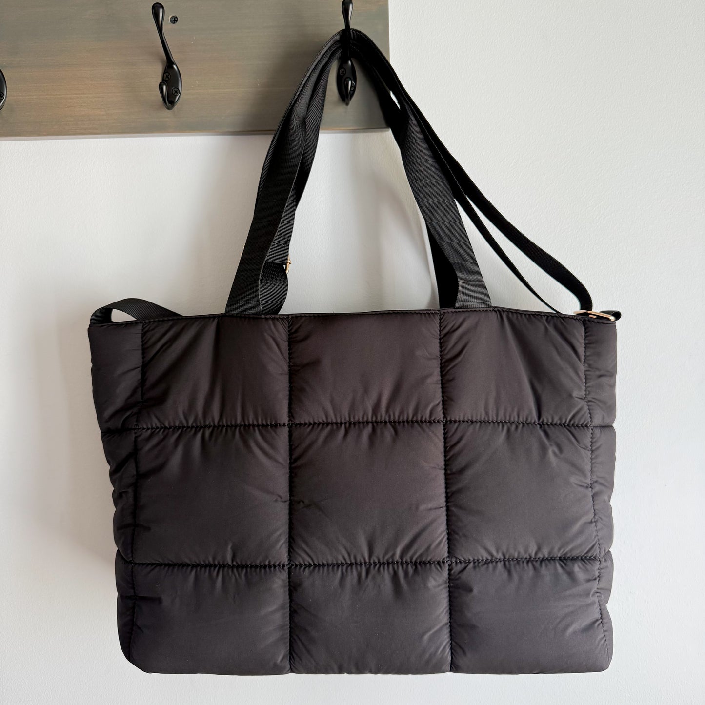 Maurices Black Quilted Tote Bag