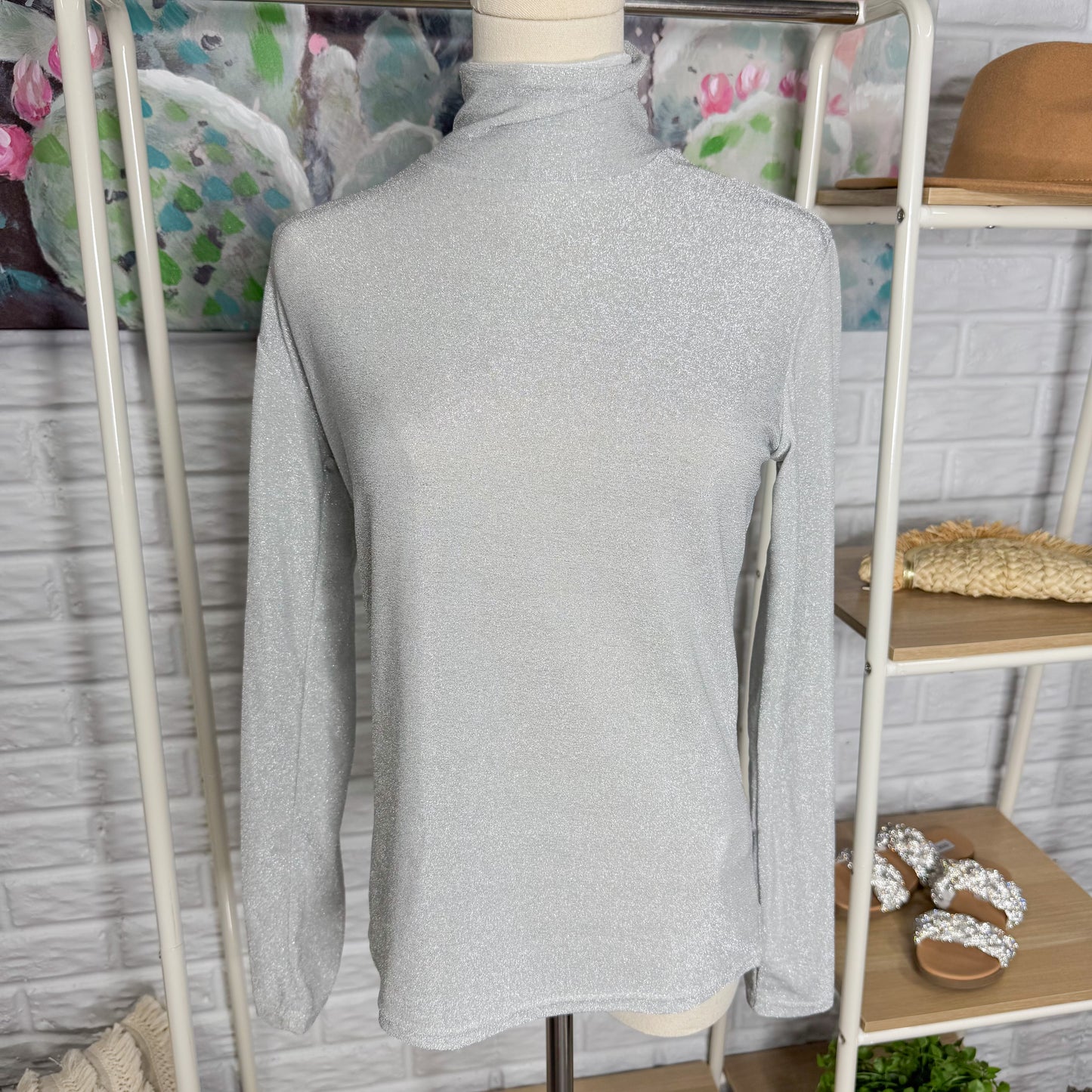 Longbida Silver Shimmer Turtleneck (L)