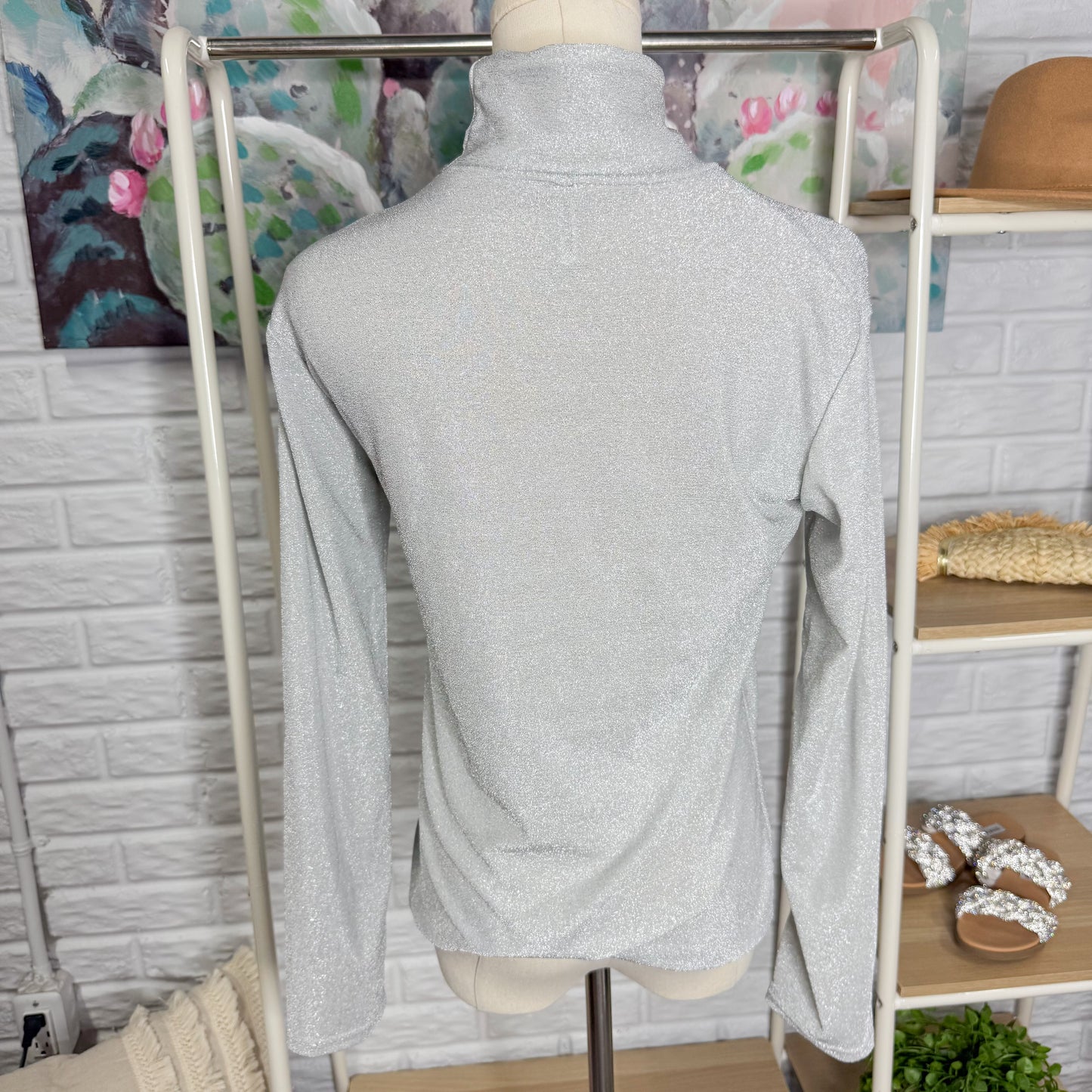 Longbida Silver Shimmer Turtleneck (L)