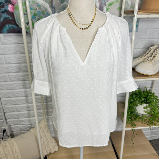 LOFT New White V Neck Blouse (S)