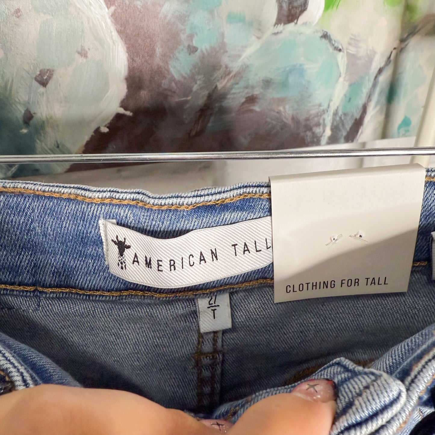 American Tall New Indigo High Rise Denim Shorts (27 tall)
