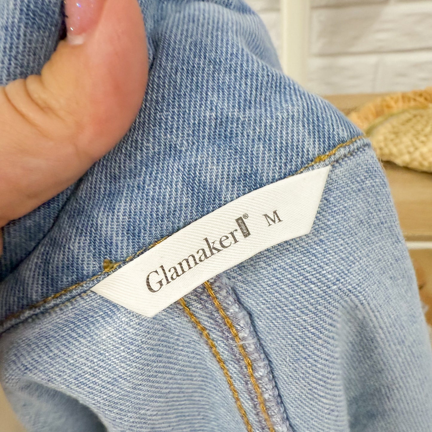 Glamaker Crop Casual Jean Jacket (M)