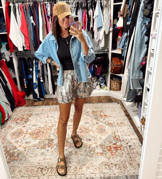 Glamaker Crop Casual Jean Jacket (M)