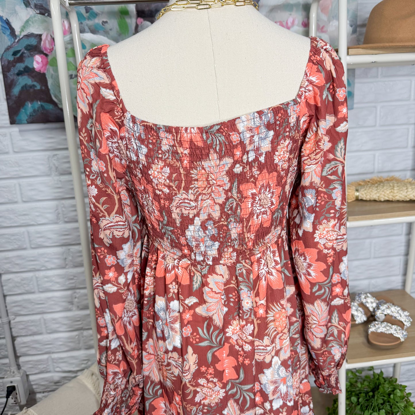 Petal + Pup Franklin Floral Puff Sleeve Midi Dress (6)