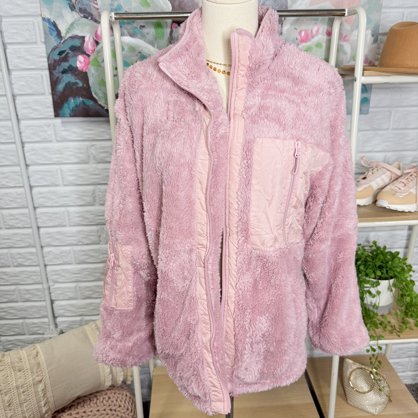 BTFBM Fuzzy Pink Jacket (M)