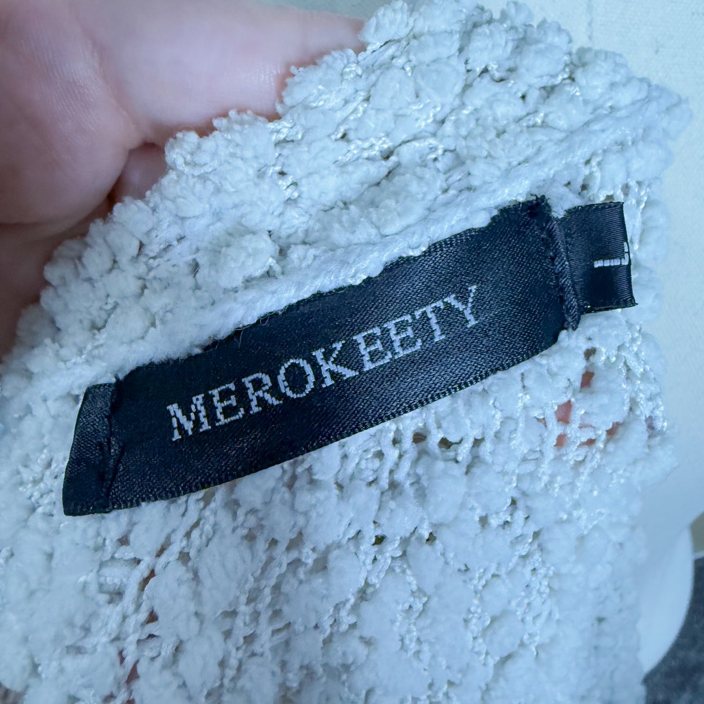 Merokeety Off White Popcorn Cardigan Size Large