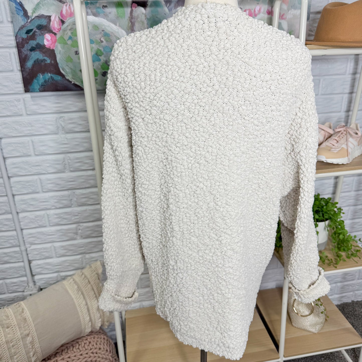 Merokeety Off White Popcorn Cardigan Size Large