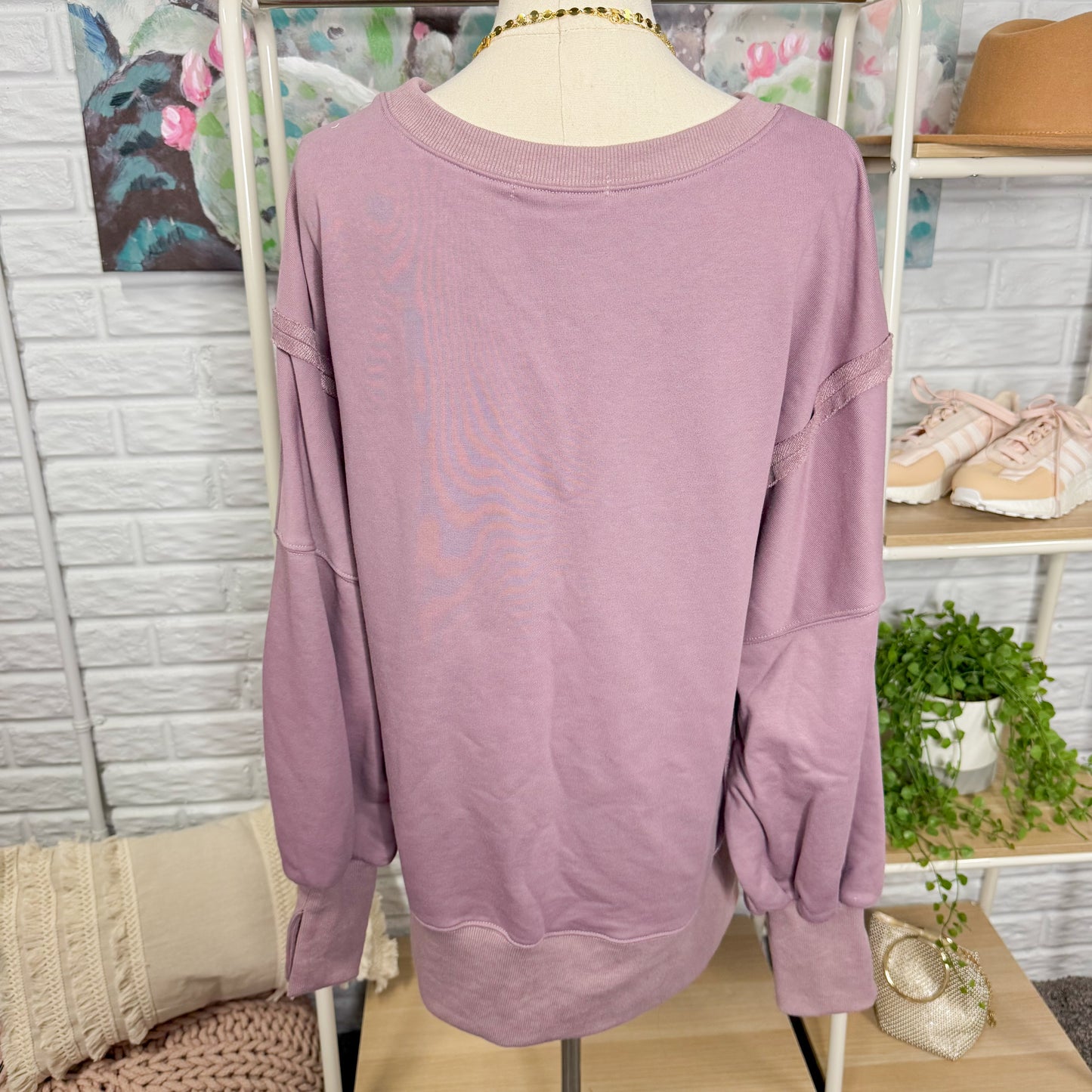 Trendy Queen Purple Oversized Sweatshirt (L)