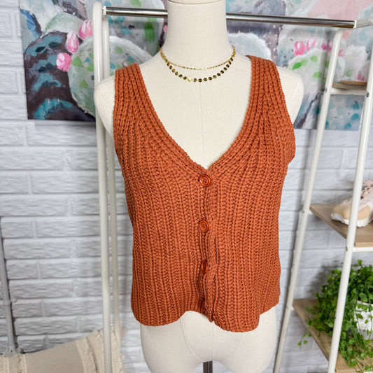 New Orange Knit Vest (M)