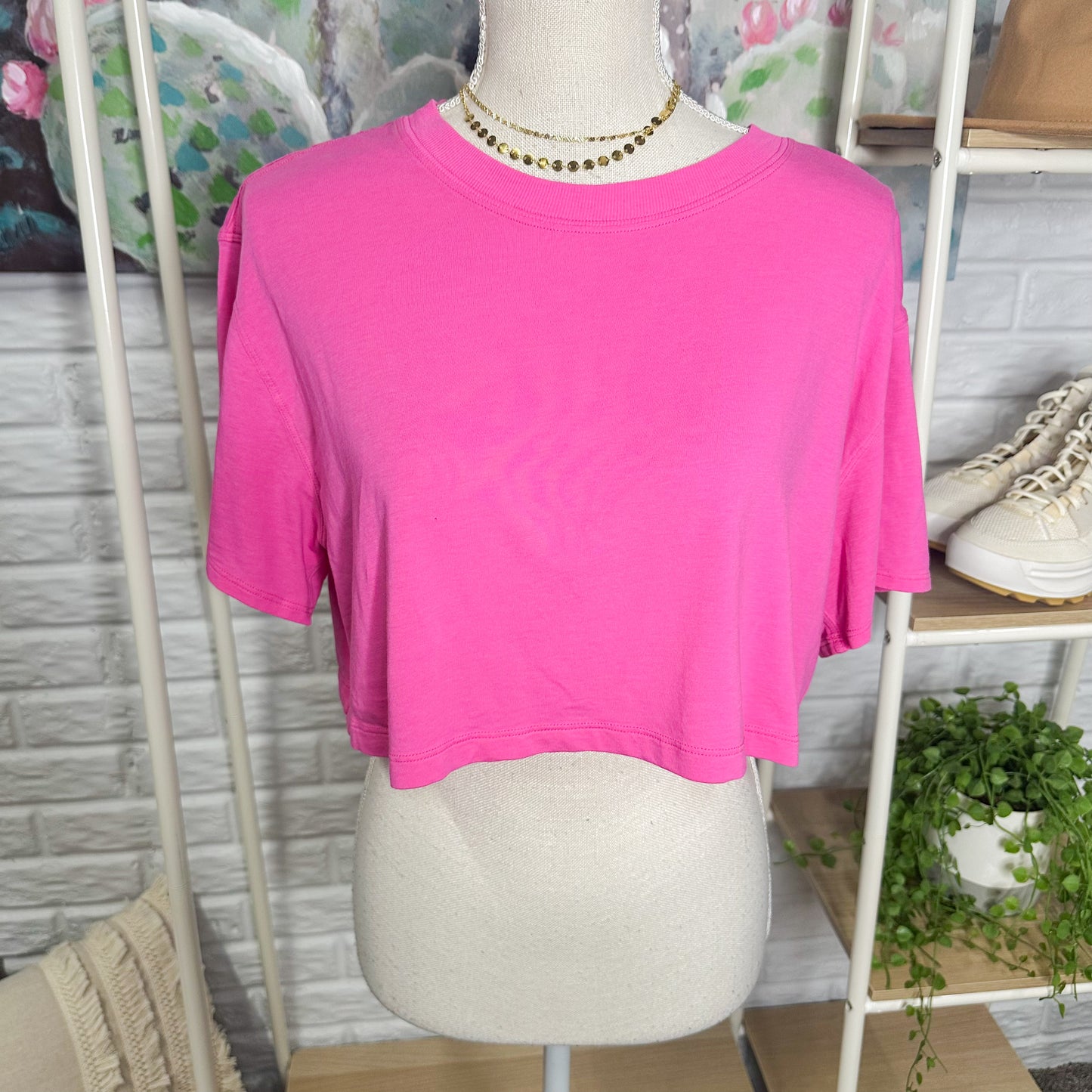 Lululemon All Yours Cropped Tee in Pink (8)