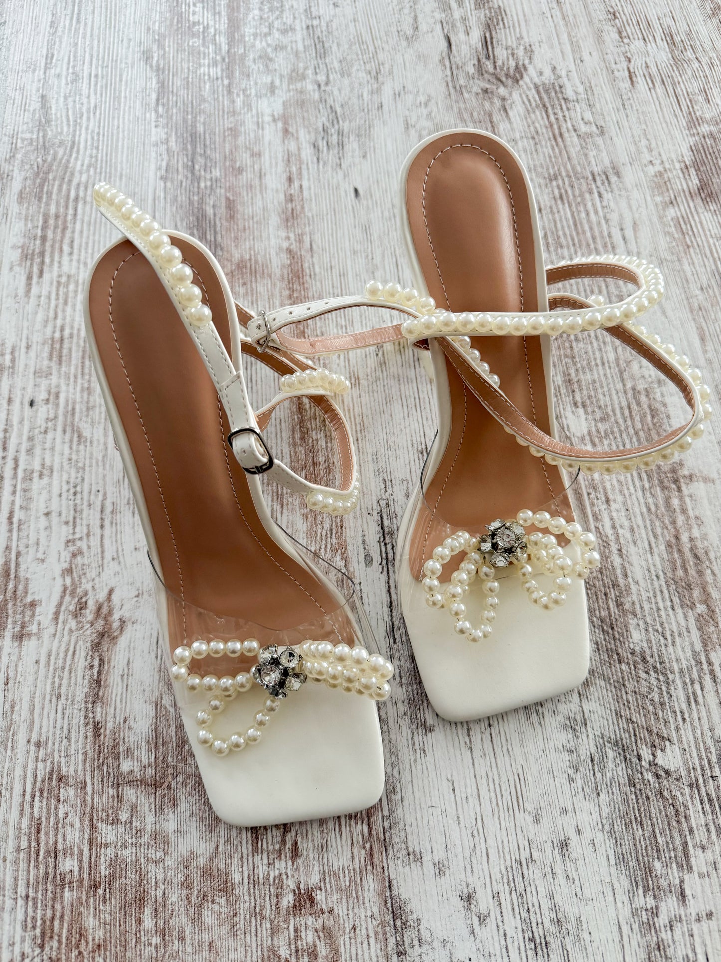 Baffoloo New Pearl Bow Strappy Heels (9)