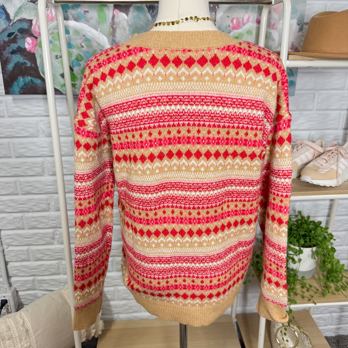 LOFT Striped Fair Isle Everyday Sweater (XS)