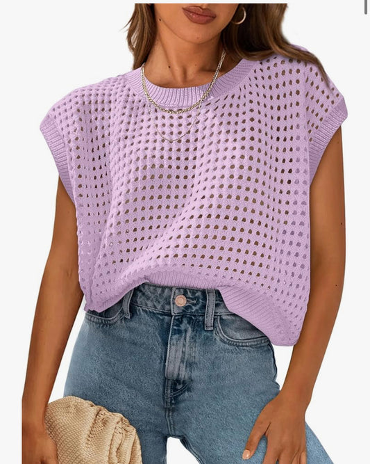 Prettygarden New Lilac Cap Sleeve Top (M)