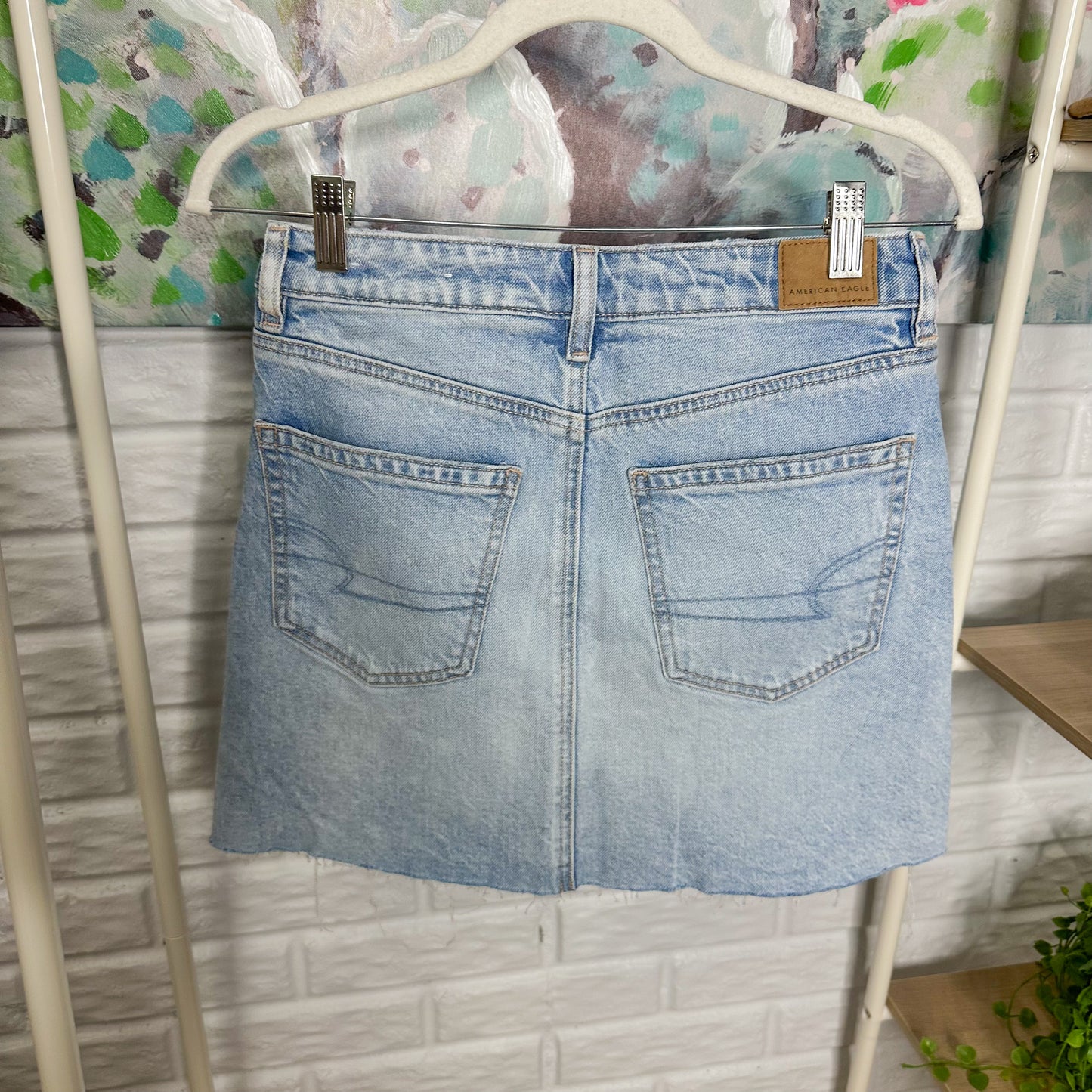 American Eagle New Cross Waist Denim Mini Skirt (2)