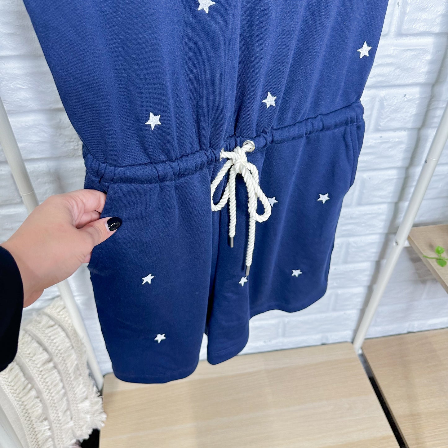 Lou & Grey Navy Star Romper (XS)