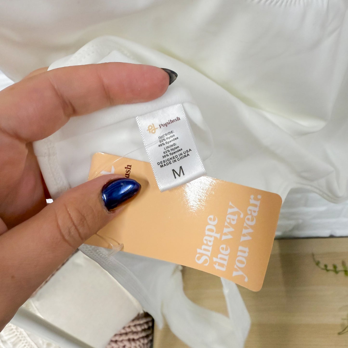 Popilush New White Deep V Bodysuit (M)