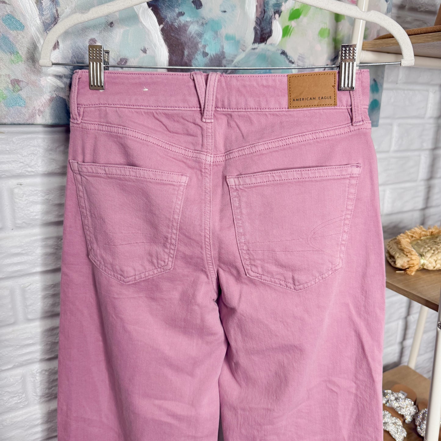 American Eagle New Low Rise Wide Leg Jeans Purple (000)