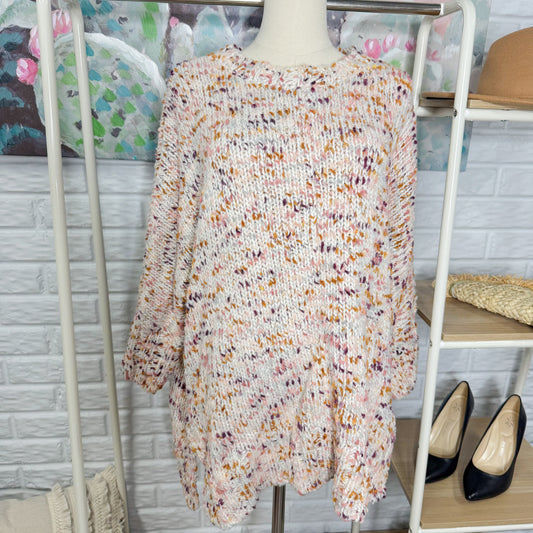 Lou & Grey Loft Flecked Chenille Poncho Sweater (XS/S)