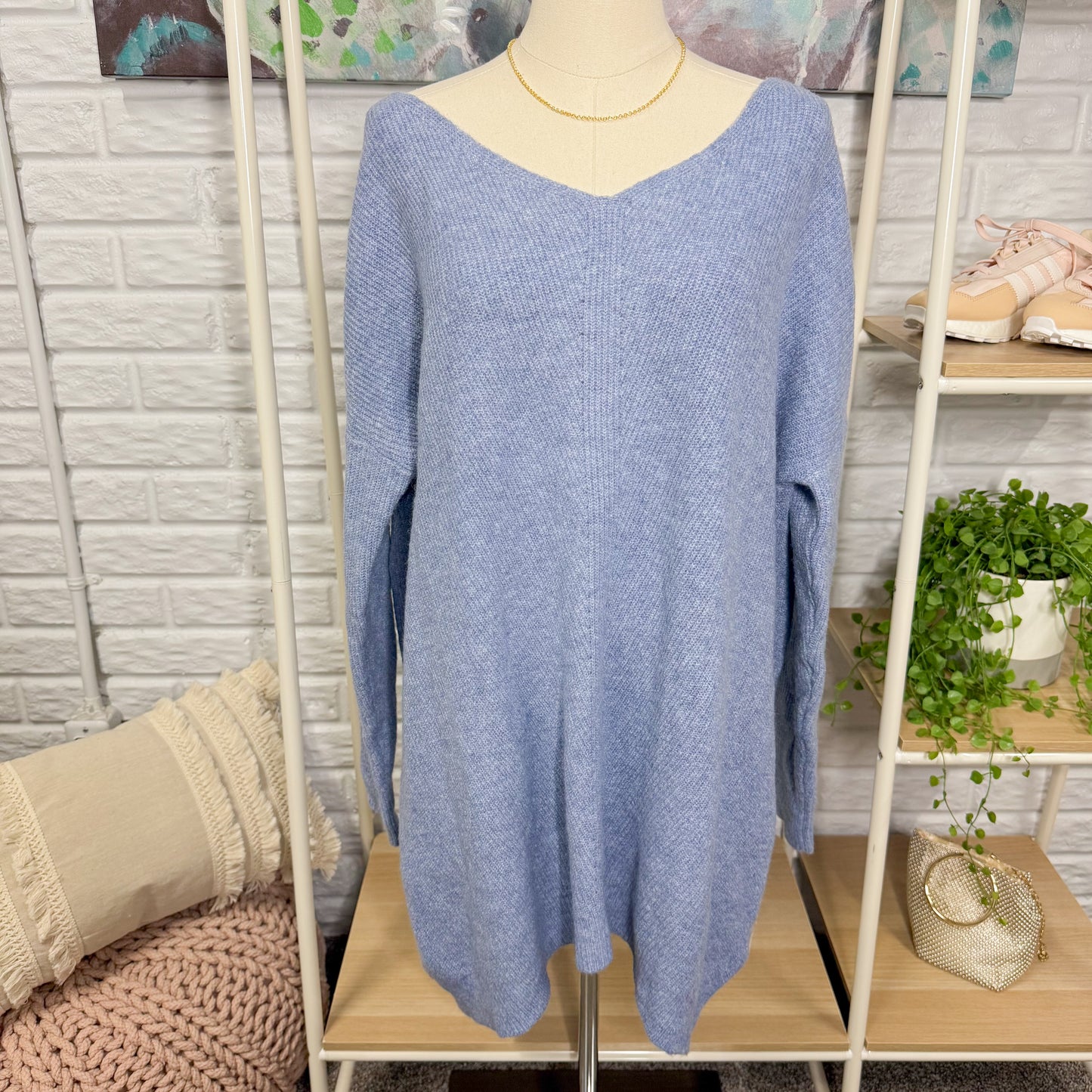 Saodimallsu Oversized Blue Sweater Dress (M)