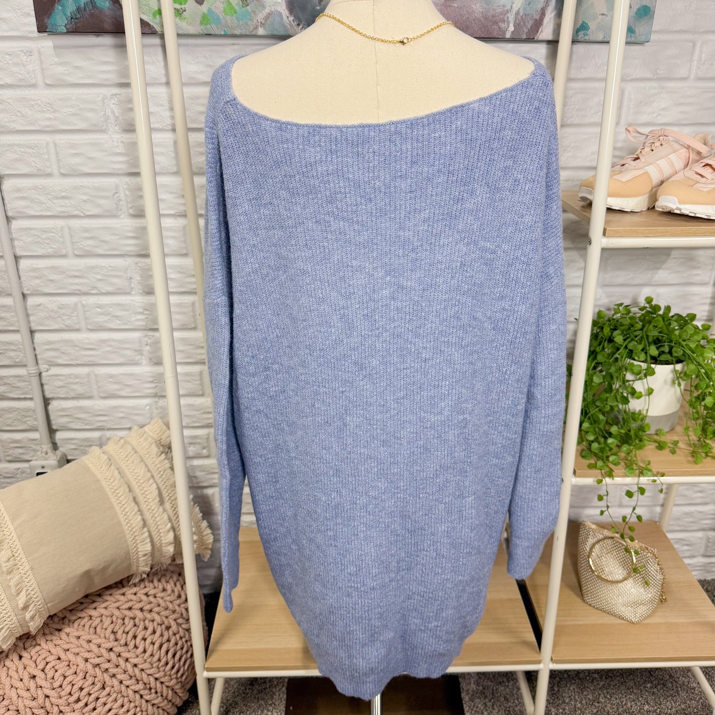 Saodimallsu Oversized Blue Sweater Dress (M)