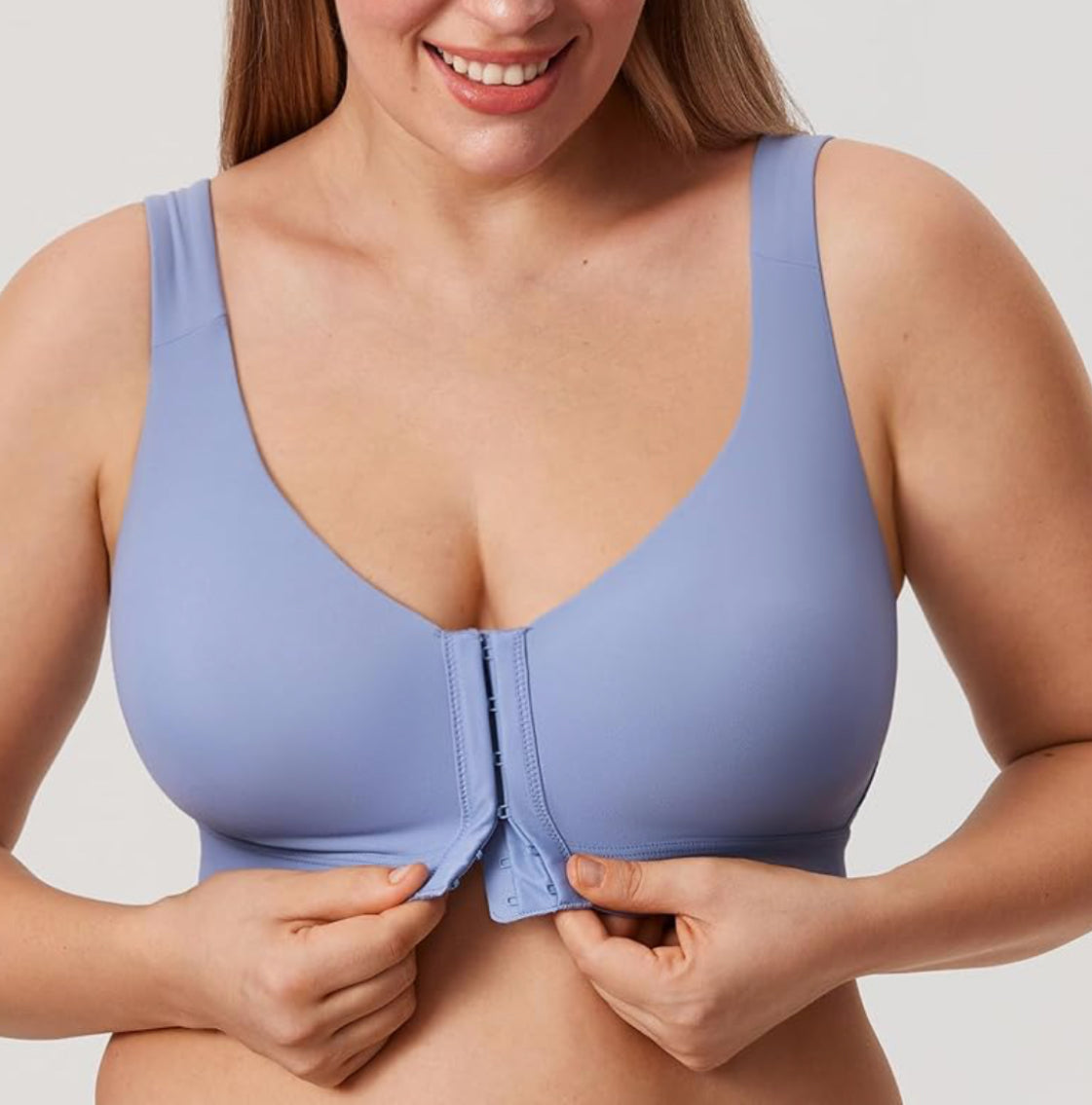 Delimira New Posture Wireless Bra in Frost Blue (36DD)