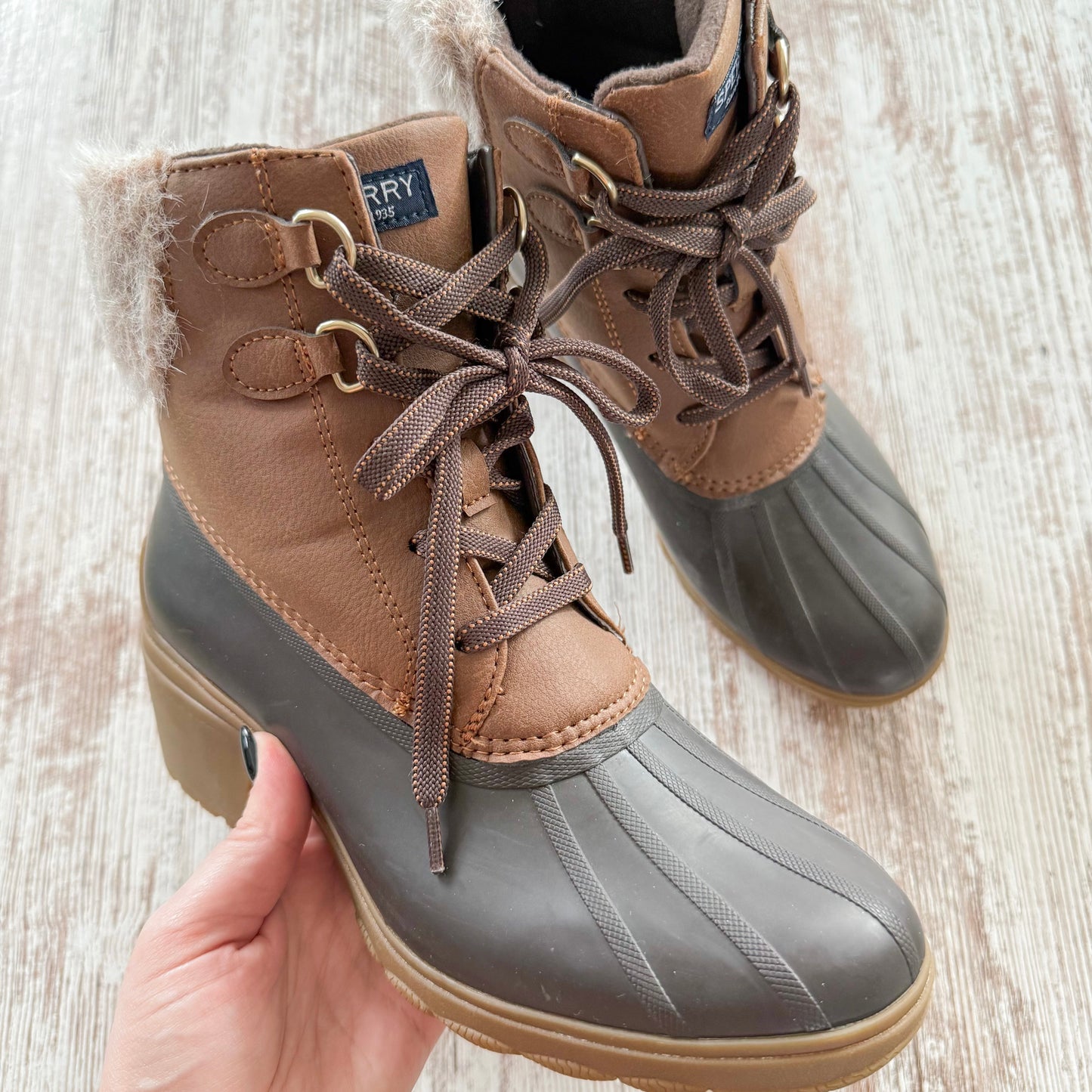 Sperry Brown Fur Duck Boot (9)