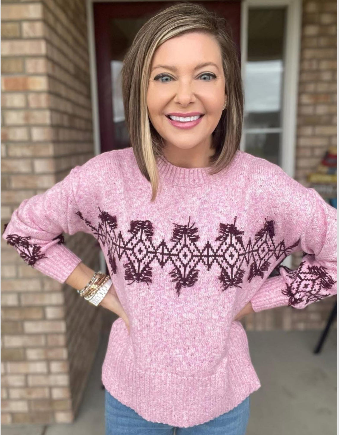 LOFT New Fringe Fair Isle Sweater (XS)