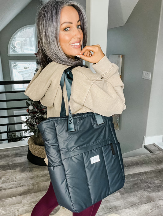 Peloton Black Puffer Tote