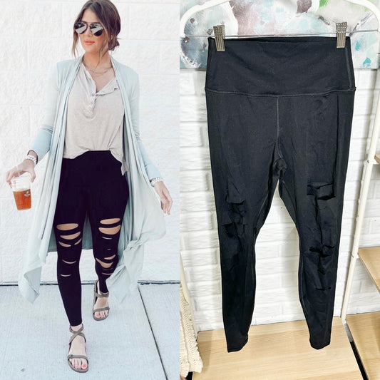 Pink Lily Counting The Hours Black Cut Out Leggings