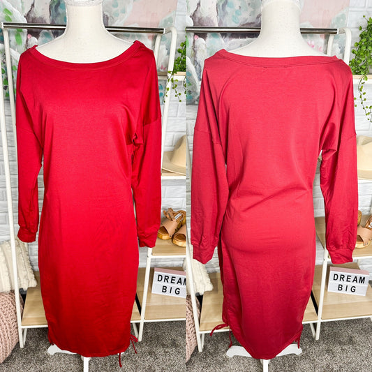 BTFBM New Red Long Sleeve Dress Size Large