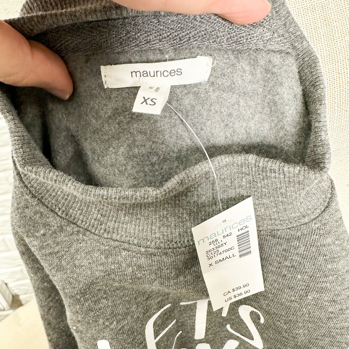 Maurice’s New Let’s Hibernate Willowsoft Fleece Sweatshirt Size XS