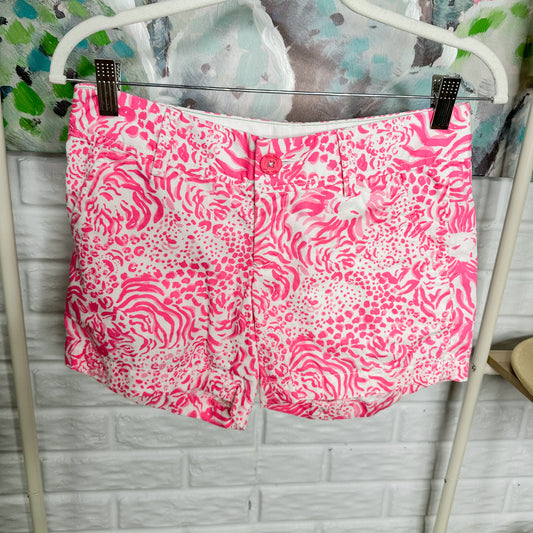 Lilly Pulitzer The Callahan Short Pink Get Spotted Lion Print Size 00