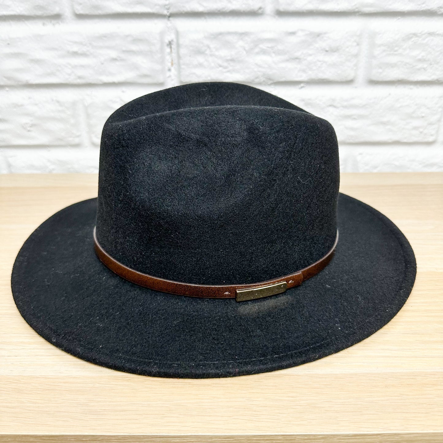 Furtalk New Black Australia Wool Wide Brim Fedora Hat Size Medium