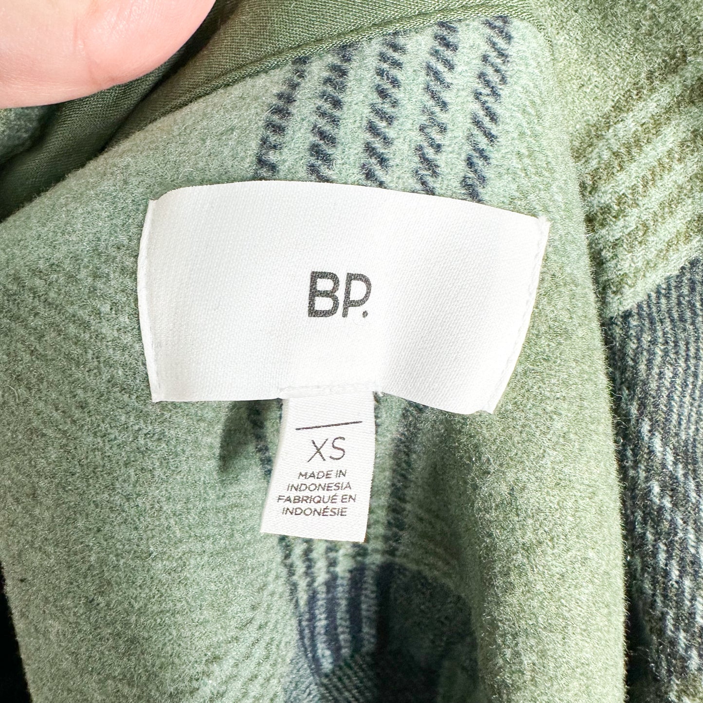 BP New Olive Plaid Shirt Blouse Size XS