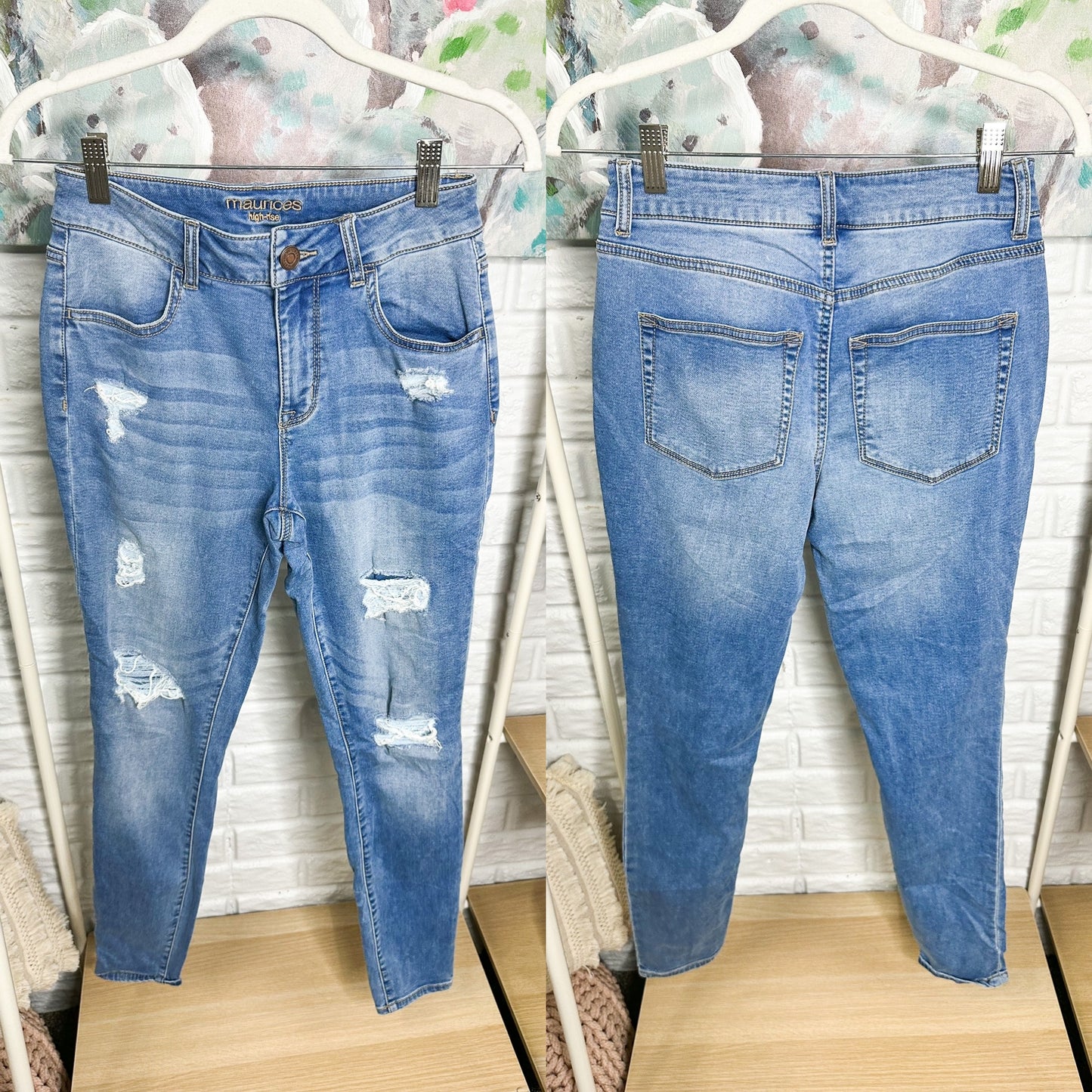 Maurice's Distressed High Rise Skinny Jeans Size XS