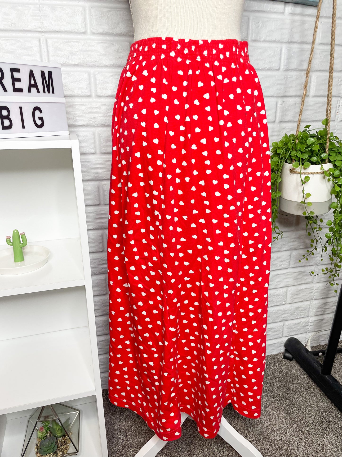 Marisa Christina Red Heart Maxi Skirt Size Large