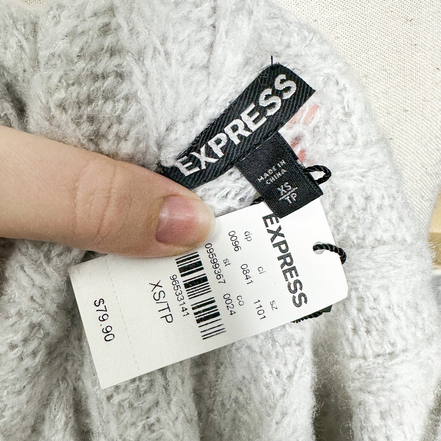 Express New Grey Hooded Cardigan Size XS