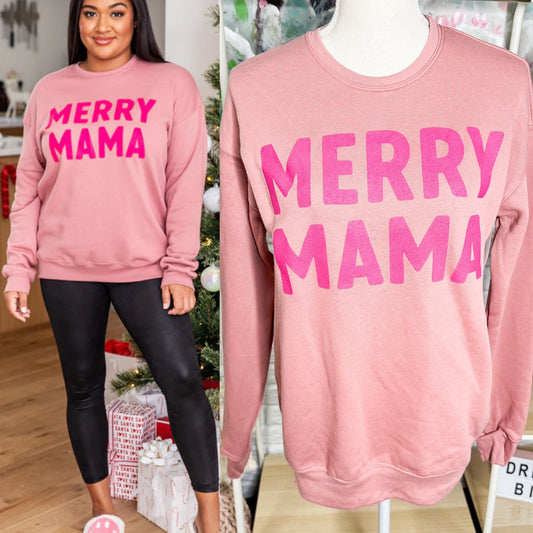 Pink Lily New Merry Mama Graphic Sweatshirt Size Small