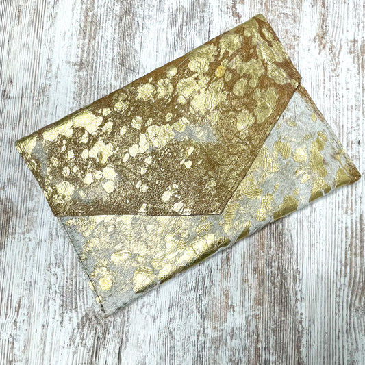 Leah & Luella Acid Wash Cowhide Clutch