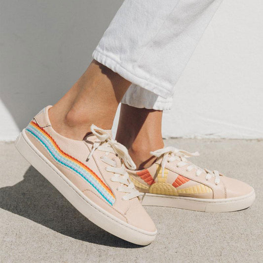 Soludos New Rainbow Wave Sneaker Cream Size 6