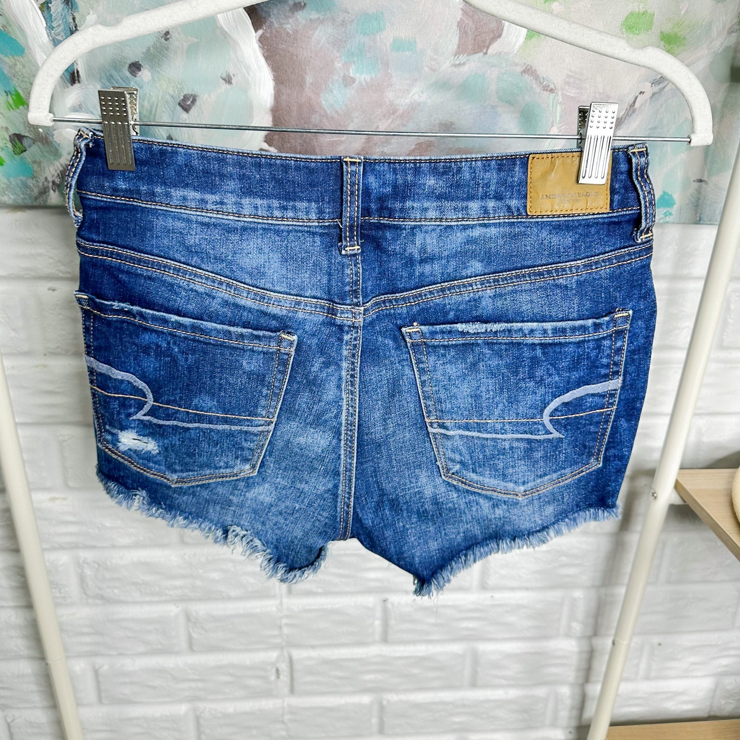 American Eagle High Rise Distressed Shorts Size 4