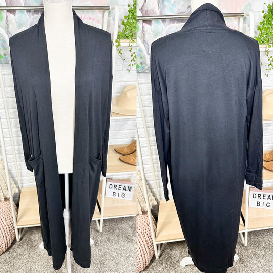 Lou & Grey New Black Duster Cardigan Size XXS