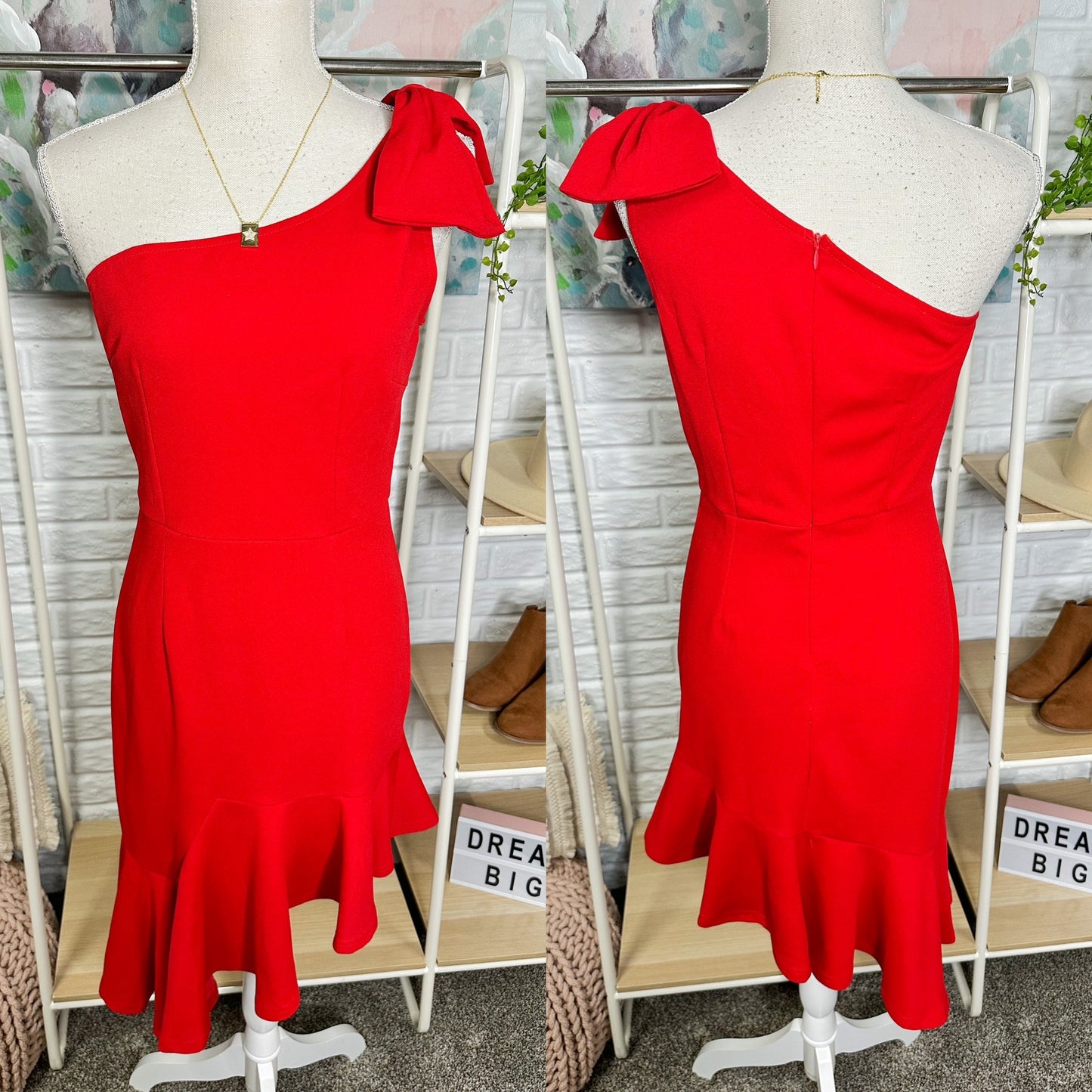 BTFBM New Red One Shoulder Dress Size Medium