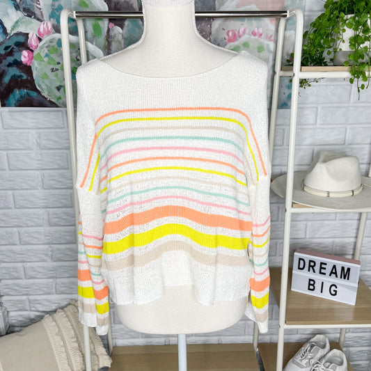 Very J Colorful Striped Knit Sweater Size Medium