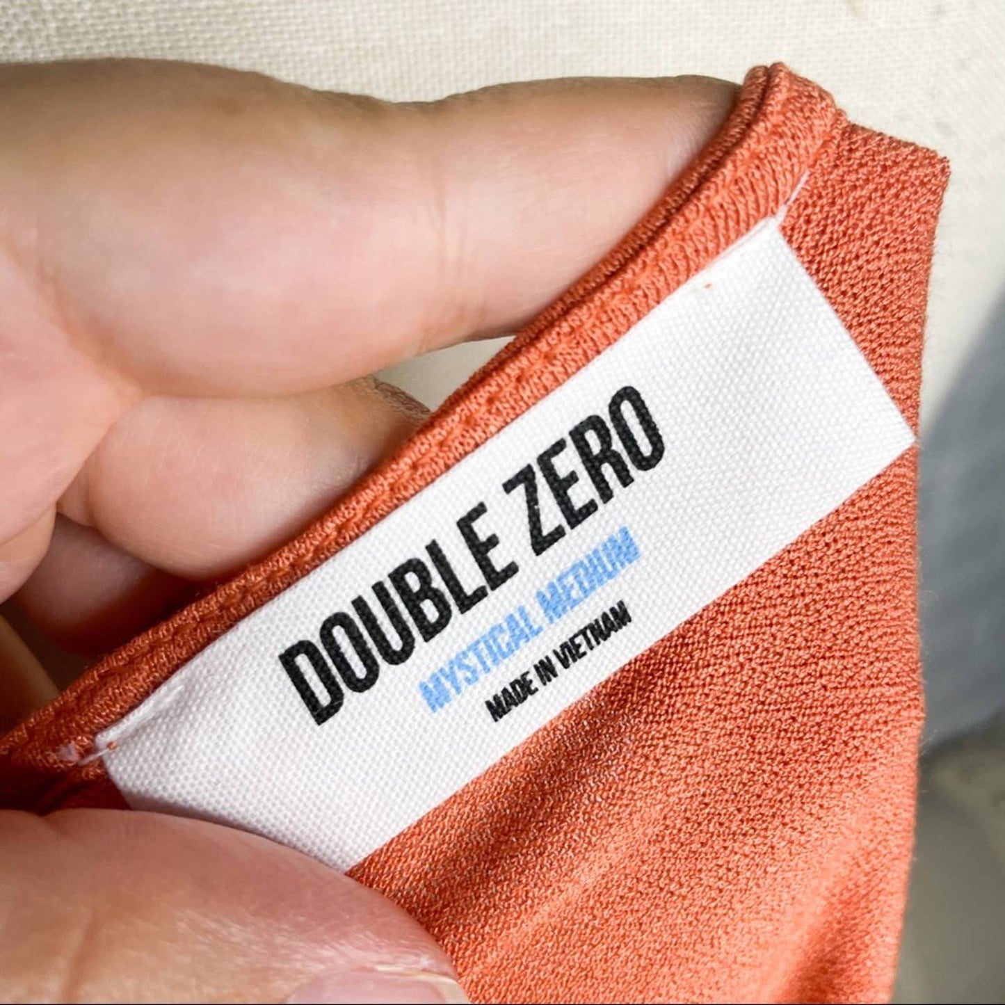Double Zero Orange Draped Front Blouse Size Medium